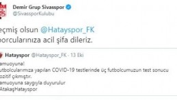Sivasspor’dan Hastayspor’a geçmiş olsun mesajı
