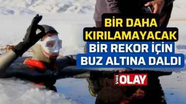 Bir daha kırılamayacak bir rekor için buz altına daldı
