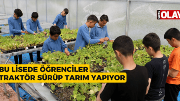 Bu lisede öğrenciler traktör sürüp tarım yapıyor