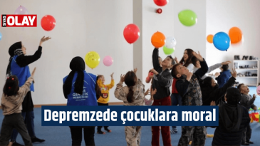 Depremzede çocuklara moral