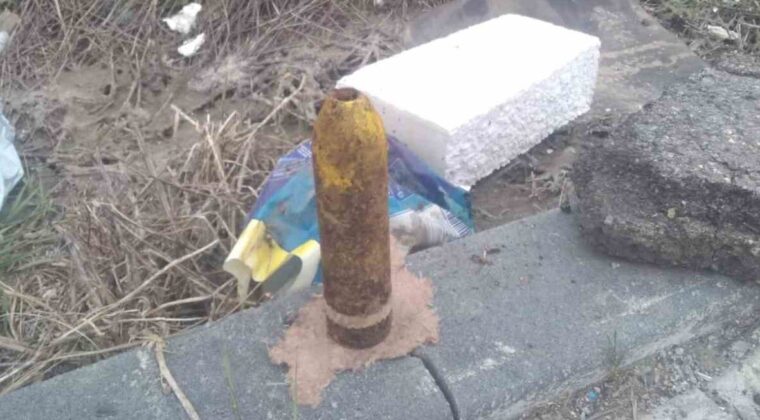 Çöpe atılan havan mermisi paniğe neden oldu