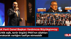 AK Parti Genel Başkan Yardımcısı Büyükgümüş: Kritik eşik, terör örgütü PKK’nın silahları bırakarak varlığını tasfiye etmesidir